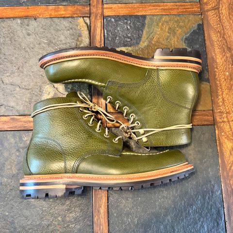 Grant Stone Brass Boot in Badalassi Carlo Olive Green Minerva