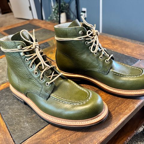 Grant Stone Brass Boot in Badalassi Carlo Olive Green Minerva