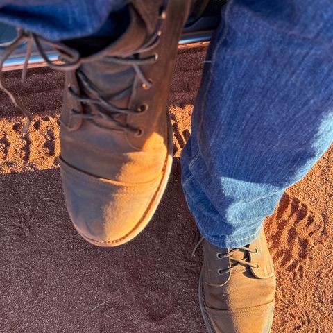 Truman Cap Toe Boot in Horween Dark Olive Waxed Flesh