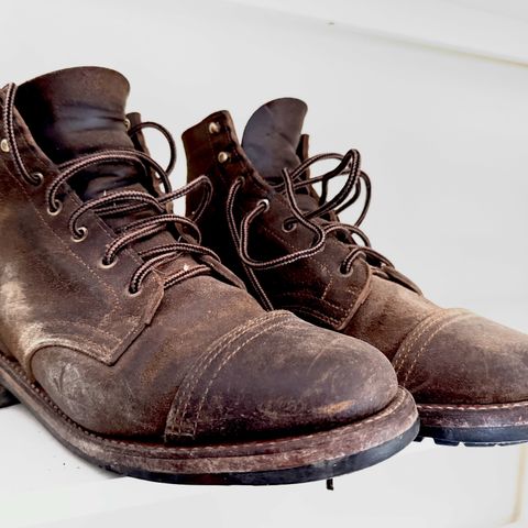 Truman Cap Toe Boot in Horween Dark Olive Waxed Flesh