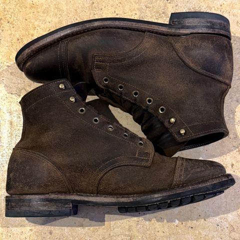 Truman Cap Toe Boot in Horween Dark Olive Waxed Flesh