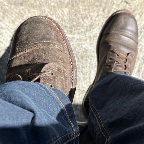 Truman Cap Toe Boot in Horween Dark Olive Waxed Flesh