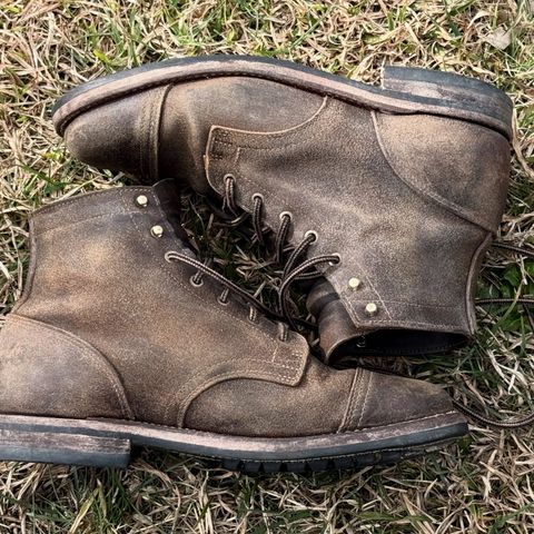 Truman Cap Toe Boot in Horween Dark Olive Waxed Flesh