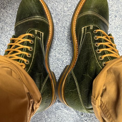 Truman Cap Toe Boot in Seaweed Crazy Cow