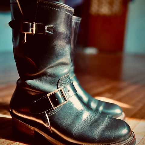 John Lofgren Wabash Engineer Boots in Horween Black Chromexcel