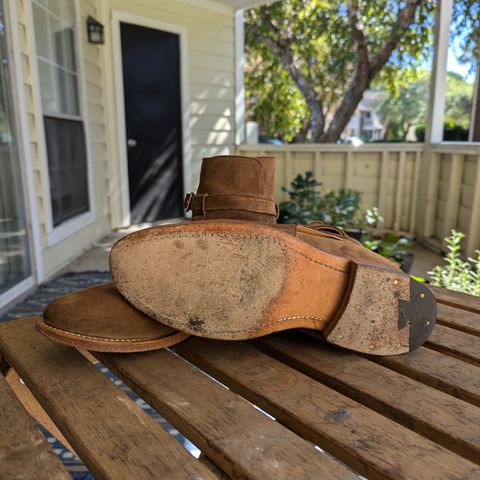 View photo of Viberg Jodhpur in Bison Janus Calf Suede CF Stead