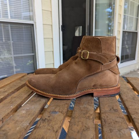 View photo of Viberg Jodhpur in Bison Janus Calf Suede CF Stead