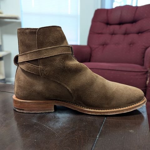 View photo of Viberg Jodhpur in Bison Janus Calf Suede CF Stead