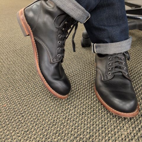 Wolverine 1000 Mile Plain-Toe Boot in Horween Black Chromexcel