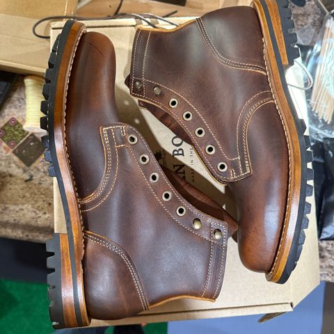 Truman Plain Toe Boot in Tobacco Snakebite