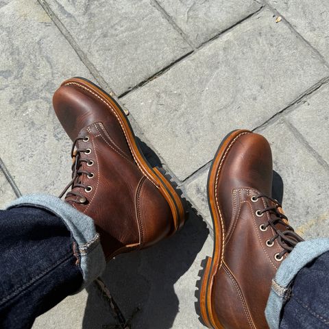 Truman Plain Toe Boot in Tobacco Snakebite