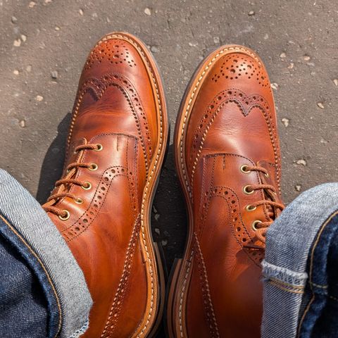 Tricker's Stow Country Boot in Badalassi Carlo Waxy Tan Cognac