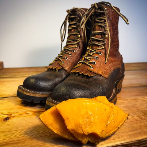 Drew's 8-Inch Logger in Bison Congnac / Brown roughout