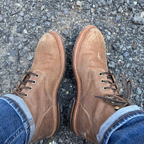 Grant Stone Diesel Boot in C.F. Stead Natural Waxy Commander Suede