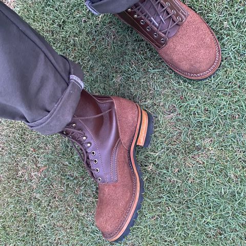 Drew's 8-Inch Logger in Brown Roughout & Brown Smooth