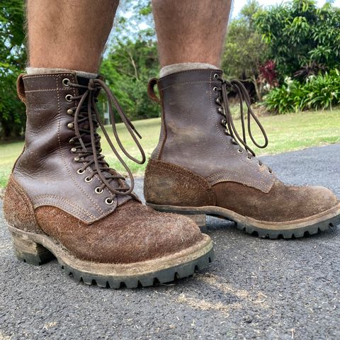 Drew's 8-Inch Logger in Brown Roughout & Brown Smooth
