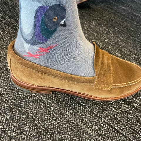 Alden Leisure Handsewn Penny Loafer in Snuff Suede