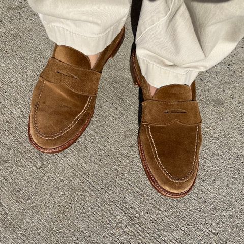 Alden Leisure Handsewn Penny Loafer in Snuff Suede