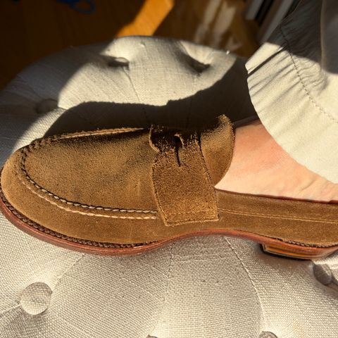 Alden Leisure Handsewn Penny Loafer in Snuff Suede