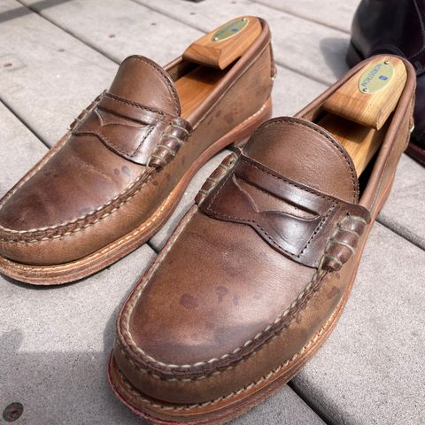 Rancourt & Co. Beefroll Penny Loafers in Horween Natural Chromexcel