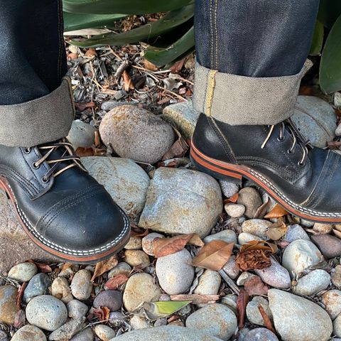 Nicks MTO in Horween Black Waxed Flesh