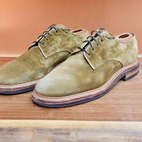 Viberg Rockland Blucher in C.F. Stead Tobacco Janus Calf Suede