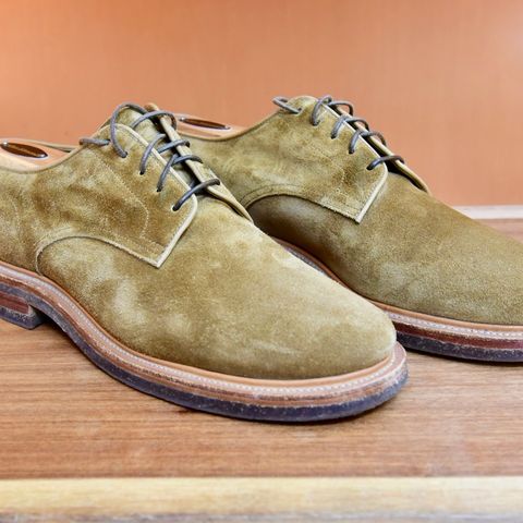 Viberg Rockland Blucher in C.F. Stead Tobacco Janus Calf Suede