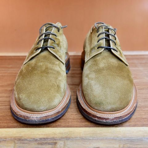 Viberg Rockland Blucher in C.F. Stead Tobacco Janus Calf Suede
