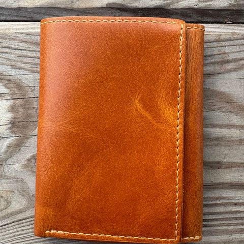 Rodos Leather Crafts Camel Full Grain Leather Trifold Wallet in Tochigi Oil Vachetta #1 Light Brown