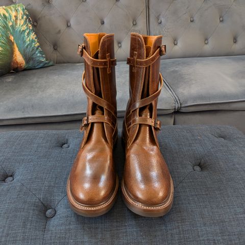 Eastman Leather Tanker Boots in Horween Havana Burnished Roughout