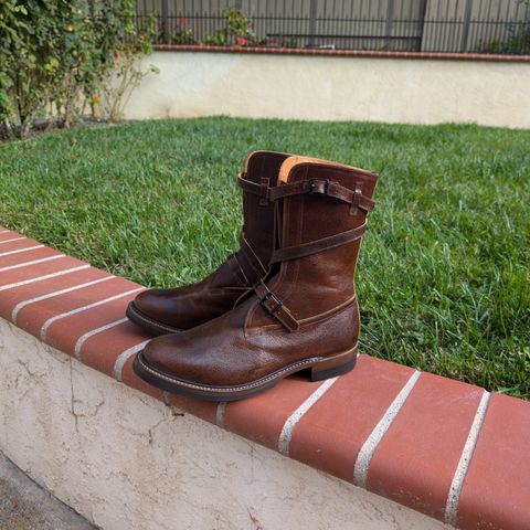 Eastman Leather Tanker Boots in Horween Havana Burnished Roughout
