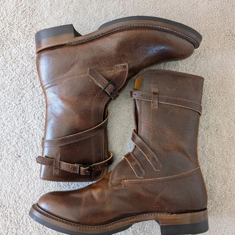 Eastman Leather Tanker Boots in Horween Havana Burnished Roughout