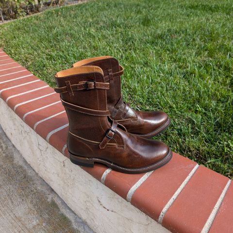 Eastman Leather Tanker Boots in Horween Havana Burnished Roughout