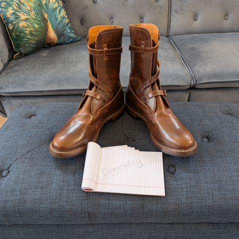 Eastman Leather Tanker Boots in Horween Havana Burnished Roughout