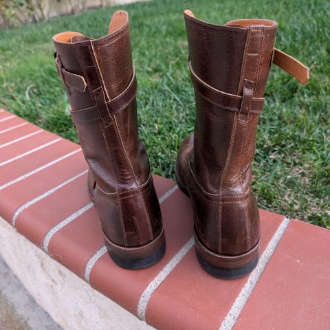 Eastman Leather Tanker Boots in Horween Havana Burnished Roughout