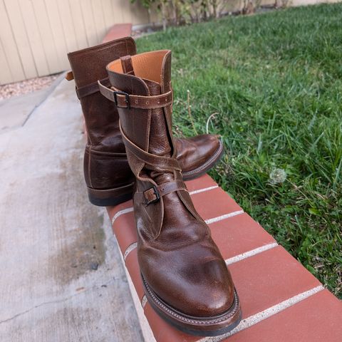 Eastman Leather Tanker Boots in Horween Havana Burnished Roughout