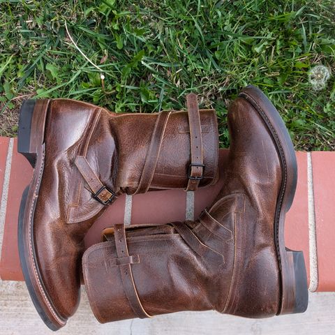 Eastman Leather Tanker Boots in Horween Havana Burnished Roughout