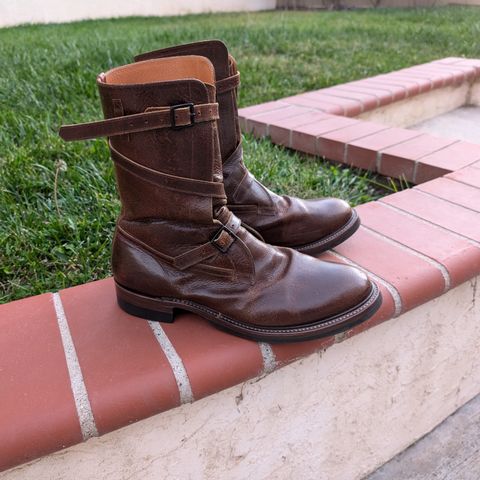 Eastman Leather Tanker Boots in Horween Havana Burnished Roughout