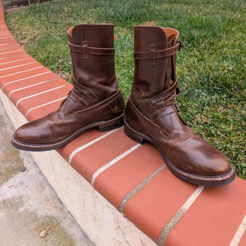 Eastman Leather Tanker Boots in Horween Havana Burnished Roughout