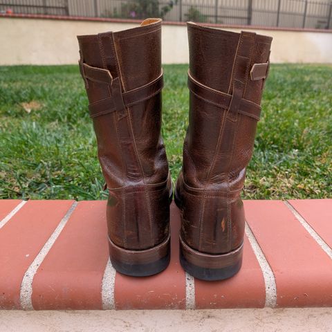 Eastman Leather Tanker Boots in Horween Havana Burnished Roughout