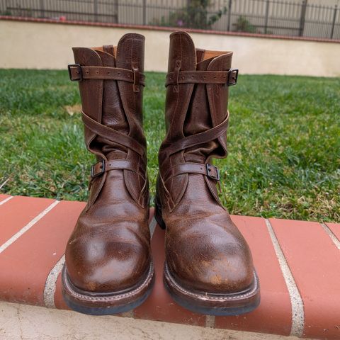 Eastman Leather Tanker Boots in Horween Havana Burnished Roughout
