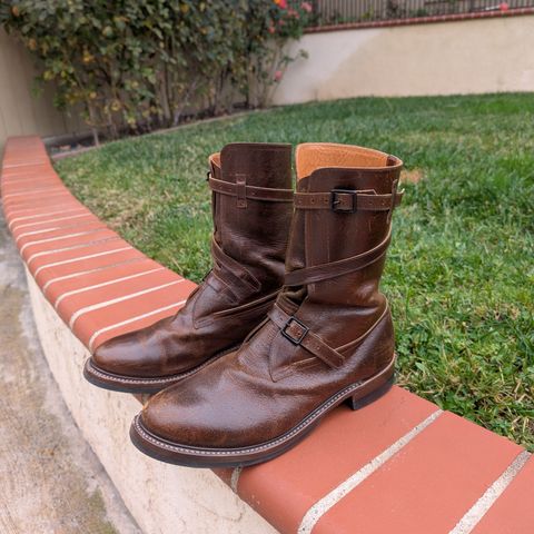 Eastman Leather Tanker Boots in Horween Havana Burnished Roughout