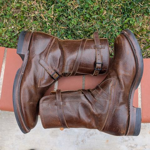 Eastman Leather Tanker Boots in Horween Havana Burnished Roughout