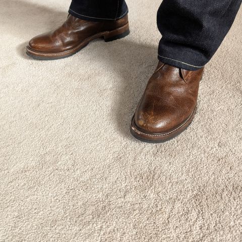Eastman Leather Tanker Boots in Horween Havana Burnished Roughout