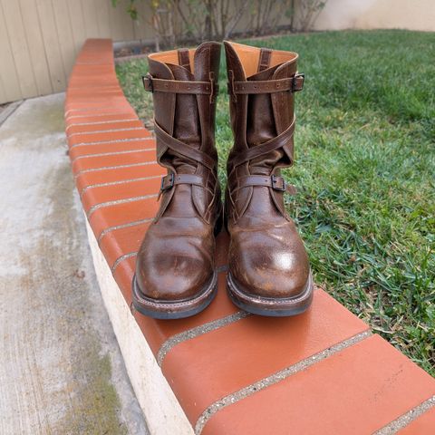 Eastman Leather Tanker Boots in Horween Havana Burnished Roughout