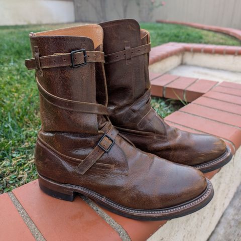 Eastman Leather Tanker Boots in Horween Havana Burnished Roughout