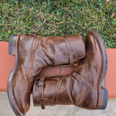 Eastman Leather Tanker Boots in Horween Havana Burnished Roughout