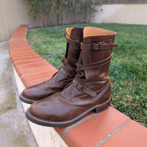 Eastman Leather Tanker Boots in Horween Havana Burnished Roughout
