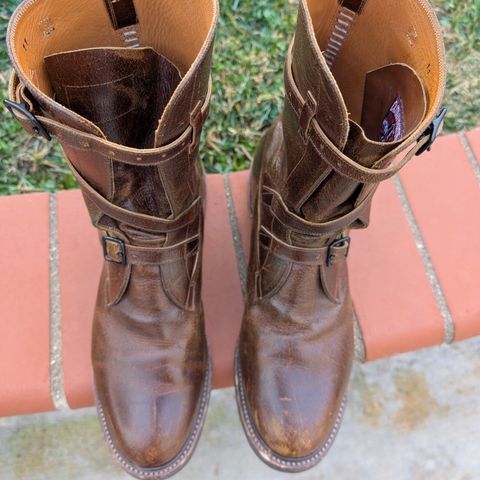 Eastman Leather Tanker Boots in Horween Havana Burnished Roughout