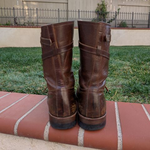 Eastman Leather Tanker Boots in Horween Havana Burnished Roughout